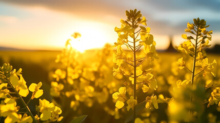 The vast fields of rapeseed flowers represent the beauty and vitality of nature