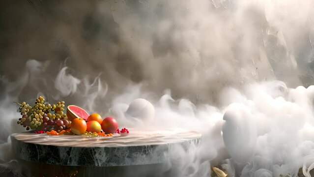  Exhibition Space: Product Stage for Showcasing Various Beverage Products. Crafted by Generative AI