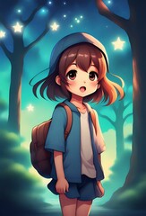 Girl anime illustration