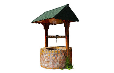 there is a wooden water well