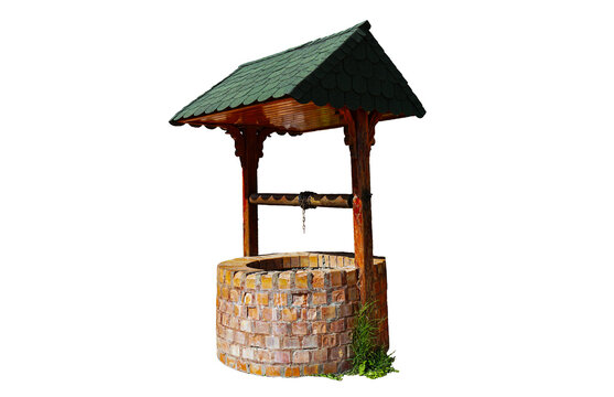 there is a wooden water well