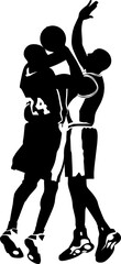 Basketball Game Black and White Vector Design Illustration