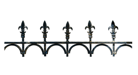 Steel fenceIron fence on a white background