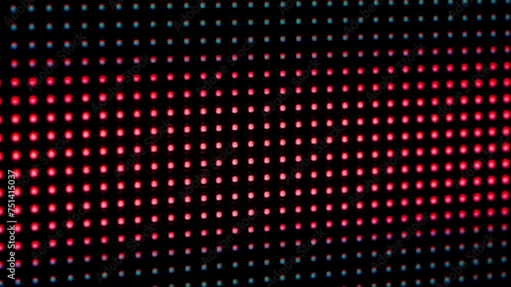 Poster led screen displaying an rgb dot pattern