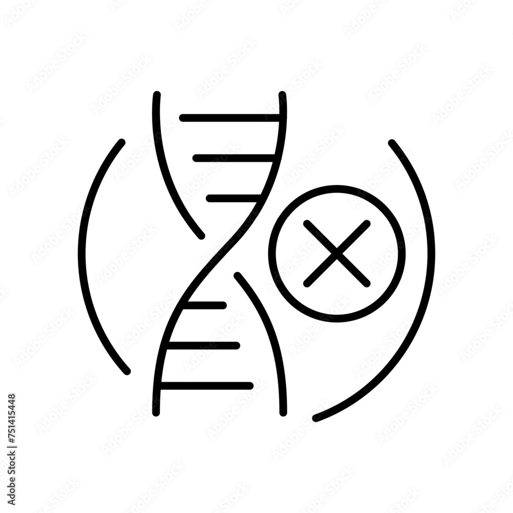 Poster gmo free outline icon thin vector design good for website or mobile app