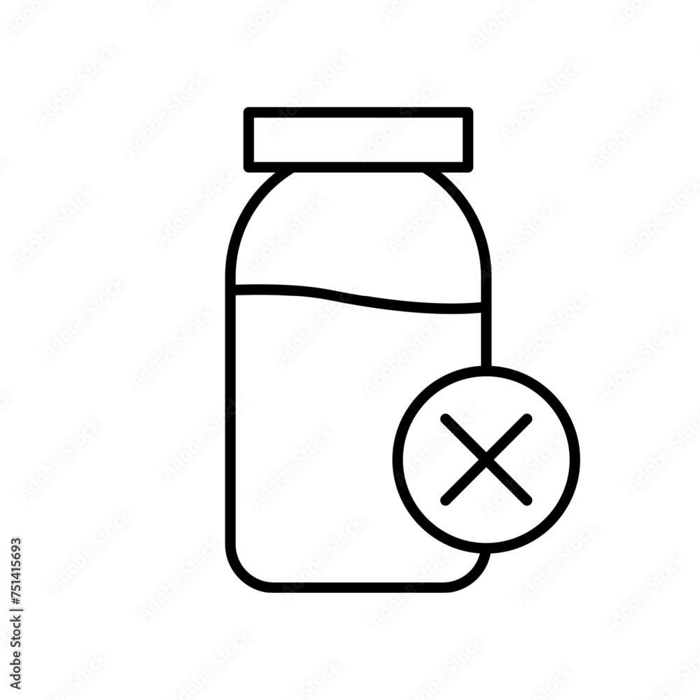 Poster lactose free outline icon thin vector design good for website or mobile app