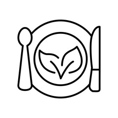 healthy food outline icon thin vector design good for website or mobile app