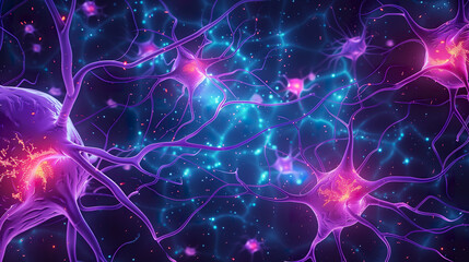 Neurons with dendrites affected by amyloid plaques in Alzheimer's disease. 