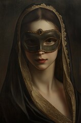 Portrait of a woman in a mask