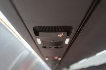 Fasten seat belt sign and prohibit the use of any electronic devices While the plane is taking off...