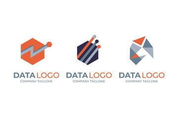  Flat design Professional data logo template