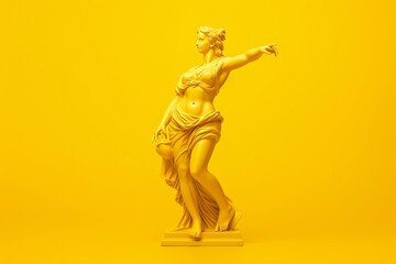 a yellow statue of a woman