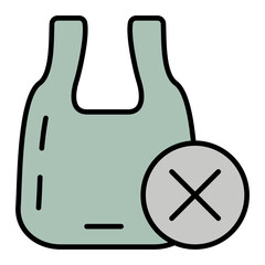   No Plastic Bags line filled icon