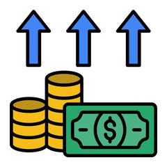 Inflation line filled icon