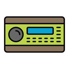   Car Radio line filled icon