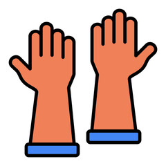   Cleaning Gloves line filled icon
