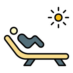   Sunbathing line filled icon