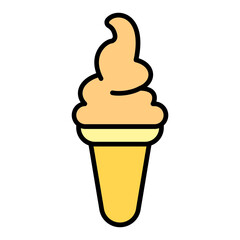   Ice Cream Cone line filled icon