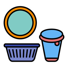   Disposable packaging innovations line filled icon