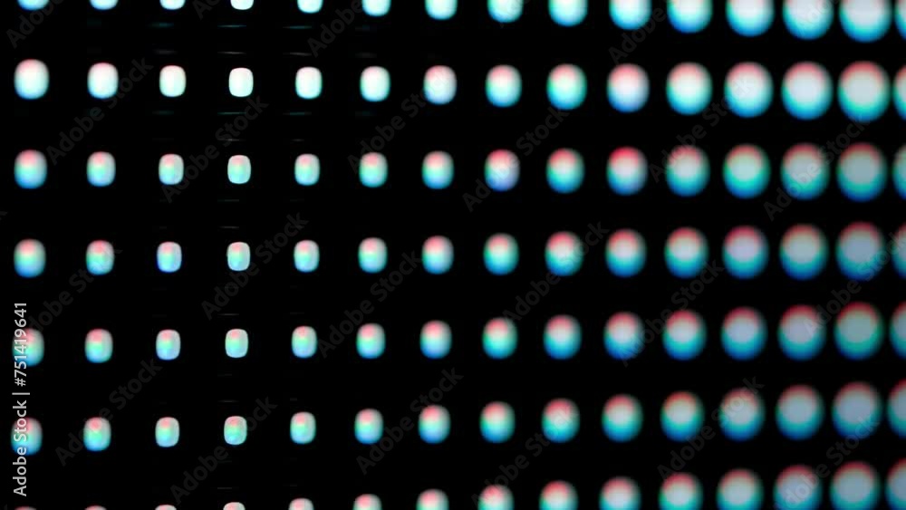 Poster led screen displaying an rgb dot pattern