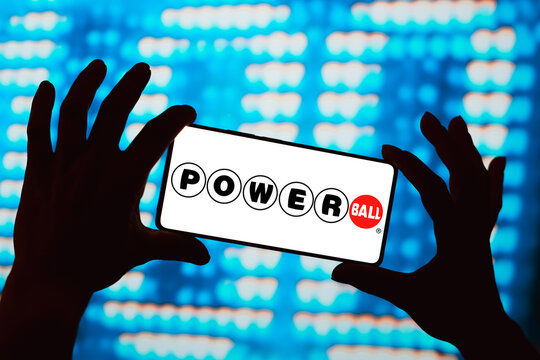 March 5, 2024, Brazil. In this photo illustration, the Powerball logo is displayed on a smartphone screen.