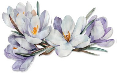 Sticker of Crocus Branch isolated on transparent Background
