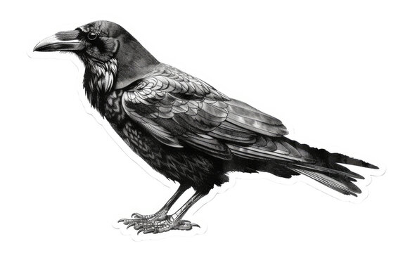 Sticker for the Crow isolated on transparent Background