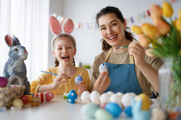 family preparing for Easter