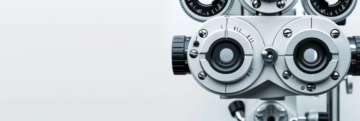 tomograph for testing vision and retina zlaz banner on a white background. concept health, vision,...