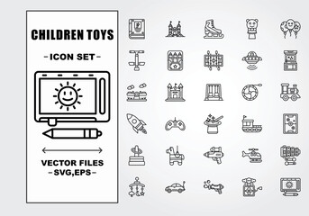 Children Toys Set Files - obrazy, fototapety, plakaty