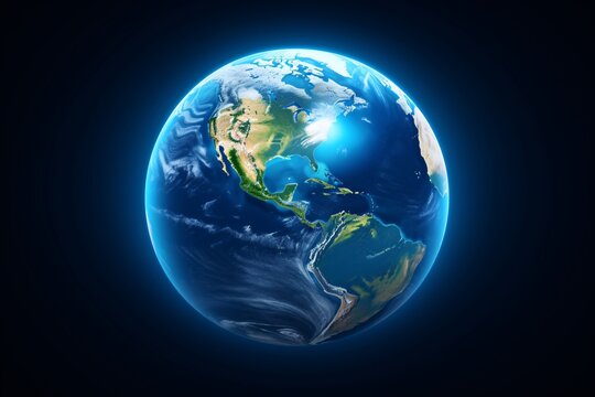 a planet earth with blue and green continents
