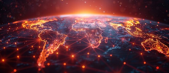Global internet work.World map