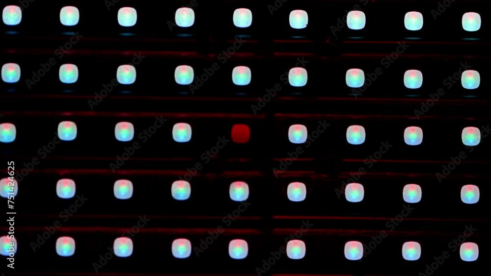 Poster led screen displaying an rgb dot pattern