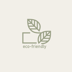 Eco box with green leaf icon. Biodegradable, compostable packaging. Eco friendly material production. Nature protection concept. Vector Illustration, editable strokes - 751424672