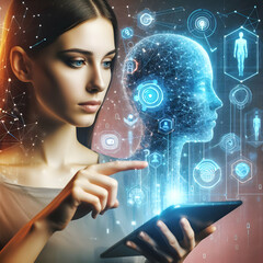 woman with interface