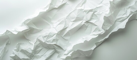 Crumpled white paper textured background with soft creases and folds for creative design projects