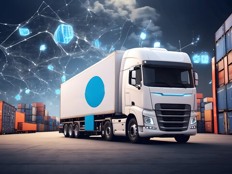 The freight forwarding companies of the future and their customers will bring together multi-sector delivery designs. Logistics solutions from the future in the image design.