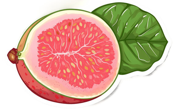 Sticker featuring Guava isolated on transparent Background