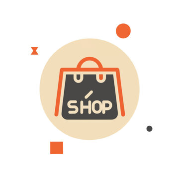 Simple Shoping icon isolated on white background