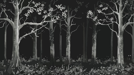 Illustration with grey forest.