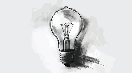 Isolated sketch of a lightbulb.