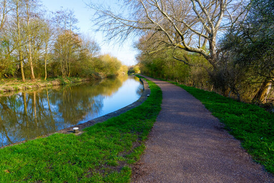 A bright spring morning on the disused Erewash Canal in Derbyshire.