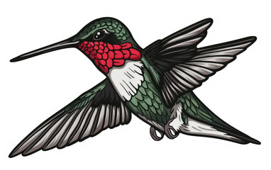 Fototapeta premium Sticker featuring a Hummingbird isolated on transparent Background