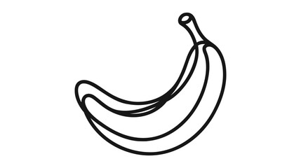 Continuous line drawing of banana. Vector illustration on white background