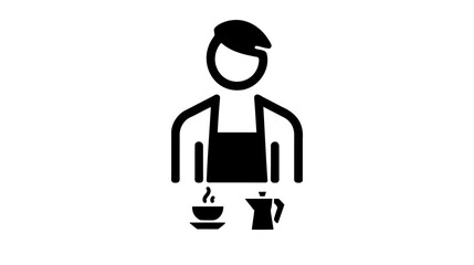 Barista or Coffee maker. Vector icon on white background