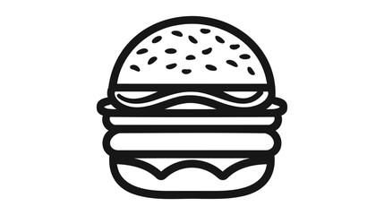 burger hamburger logo icon design on white background