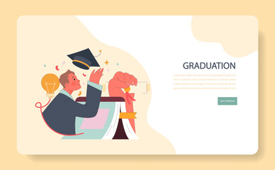 Graduation concept. Flat vector illustration.