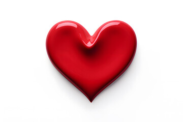 Fototapeta premium Heart made of red lipstick isolated on white background