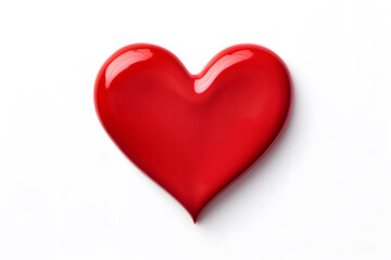 Obraz premium Heart made of red lipstick isolated on white background