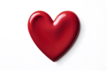 Fototapeta premium Heart made of red lipstick isolated on white background